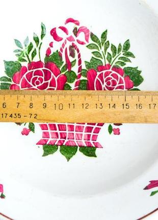 Антикварная тарелка,миска,цветы! буковина,1920-40!4 фото