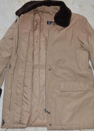 Демисезонная утепленная куртка с меховым воротником и манжетами bhs коттон синтепон4 фото