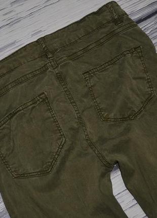 36/4/xs-s фирменные мего крутые штаны брюки узкачи с замками оливка зара zara9 фото