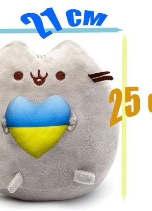 Набір м'яких іграшок пушин кет pusheen cat s&t із серцем 21х25см та единоріг 18х15см2 фото