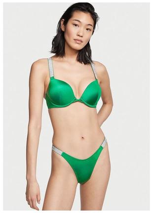 Купальник victoria's secret shine strap bombshell add-2-cups push-up двойной пуш-ап 85c/l зеленый1 фото