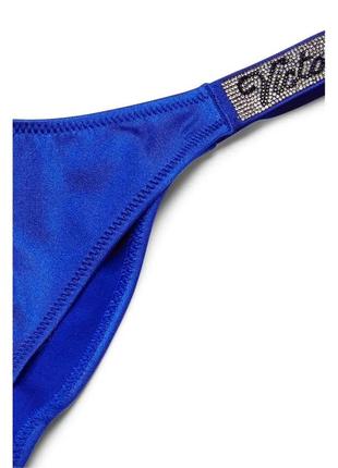 Купальник victoria's secret bikini shine strap sexy tee push-up blue oar logo set со стразами 75d/m синий5 фото