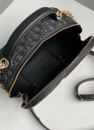 Черная женская сумка christian dior sugnature oval camera textile8 фото
