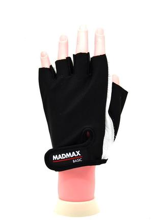 Перчатки для фитнеса и тяжелой атлетики madmax mfg-250 basic white m2 фото