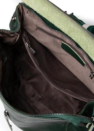 Рюкзак женский кожаный зеленый p3206-9 green4 фото