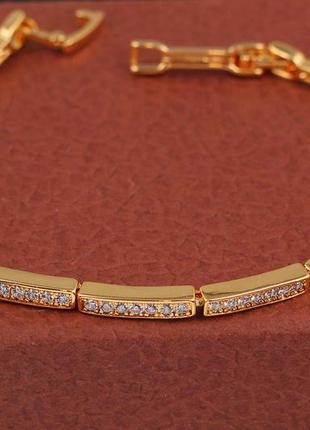 Браслет xuping jewelry три звена из семи камней 21 см 3 мм золотистый