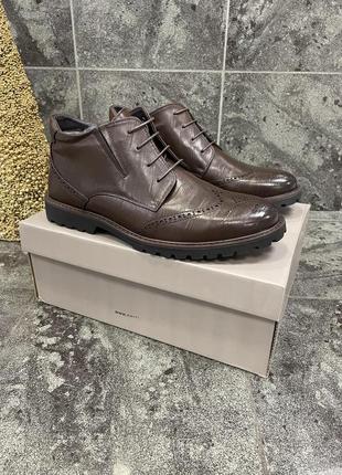 Зимові туфлі / черевики paolo conte brown (шкіра, натуральне хутро)
