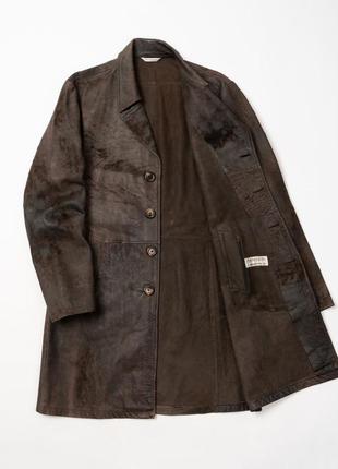 Leonardo brown leather coat мужской кожаный плащ