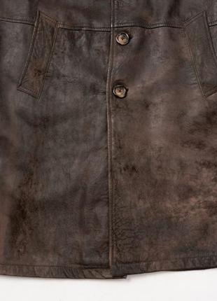 Leonardo brown leather coat мужской кожаный плащ5 фото