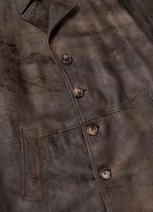 Leonardo brown leather coat мужской кожаный плащ4 фото