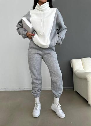 Спортивний трендовий жіночий костюм сірий 42-44-46-482 фото