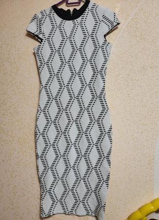 Гарна сукня стягуюча плаття міді обтягивающее платье трикотаж1 фото