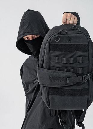 Рюкзак тактический черный beast для ноутбука из ткани с системой molle o1 фото