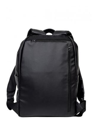 Рюкзак кожаный мужской с отделением для ноутбука liner черный городской s6 фото