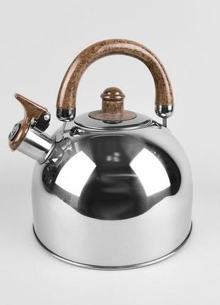 Чайник зі свистком 3.5 л із неіржавкої сталі maestro mr-1301 чайник для індукційної плити чайник газовий8 фото