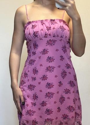 Розовое платье с цветами2 фото