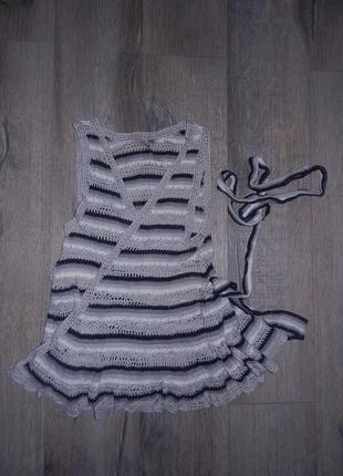 H&m сіра ажурна туніка під светр,блузу modal/cotton3 фото