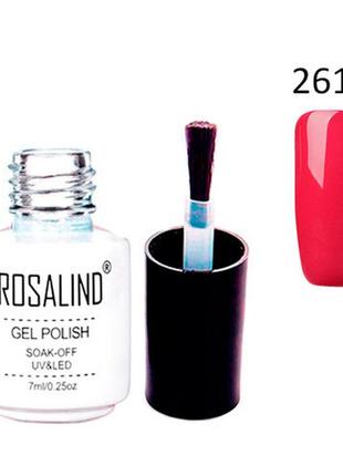 Гель-лак для ногтей маникюра 7мл rosalind, шеллак, 2610 клюквенный