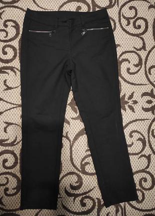 Базовые стрейч штаны черного цвета5 фото