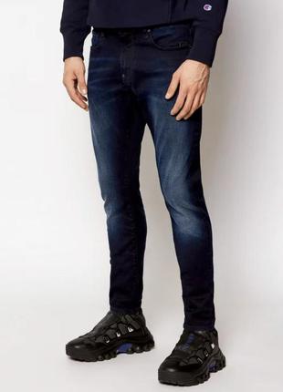 Джинсы g star raw мужские skinny fit синие приталенные