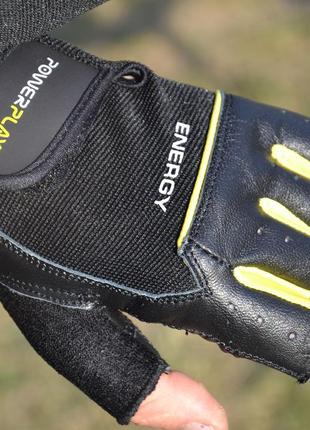 Перчатки для фитнеса powerplay 9058 energy черно-желтые m8 фото
