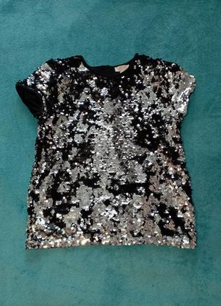 Футболка з паєтками primark premium, 12-13 years, 158 см