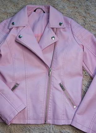 Куртка розовая искусственная кожа george4 фото