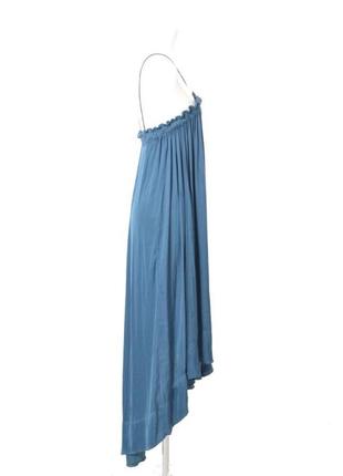 Сукня асиметрична на бретелях кольору аквамарин сарафан , плаття2 фото