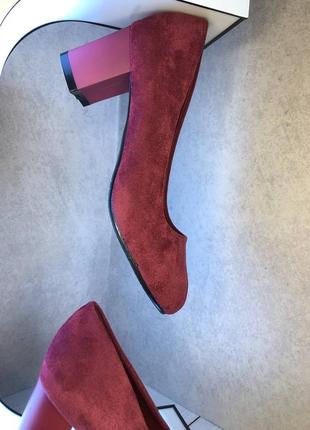 Туфли женские замша бордо ❤️‼️5 фото