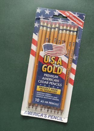 Дитячі прості олівці набір 10шт. usa gold