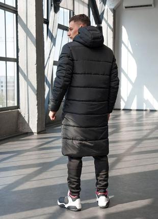 Зимове чоловіче спортивне пальто подовжений пуховик зимнее мужское пальто nike8 фото