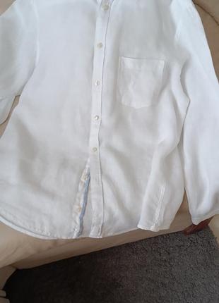 Рубашка белая льняная2 фото