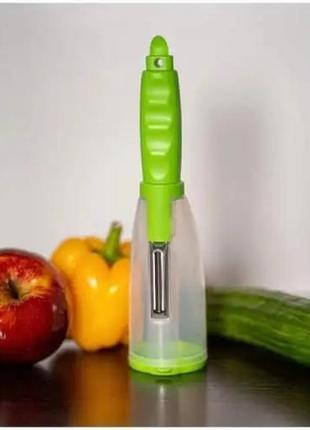 Овочечистка, ніж для чищення овочів і фруктів, салатова3 фото