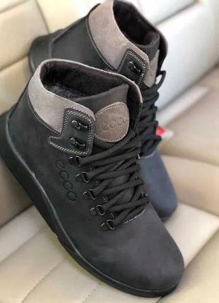 Стильні,якісні,зручні,теплі чоловічі черевики чорні,зимові,шкіряні/шкіра-чоловіче взуття на зиму