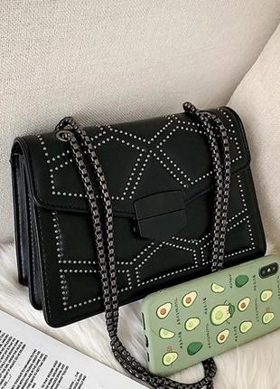 Сумка черная сумочка клатч большая вместительная стильная6 фото