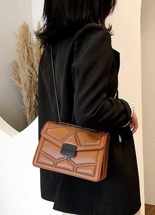 Сумка коричневая сумочка клатч большая вместительная стильная1 фото