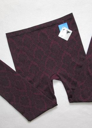 Суперовые бесшовные утягивающие спортивные лосины цвета марсал с узором secret possessions