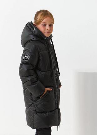 Зимова куртка-пальто/ пуховик для дівчинки