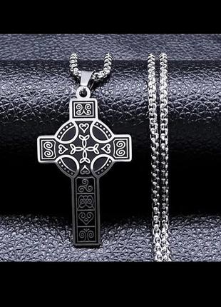 Крутий кулон кельтський хрест містика рок готика сталь не тьмяніє унісекс для чоловіків1 фото