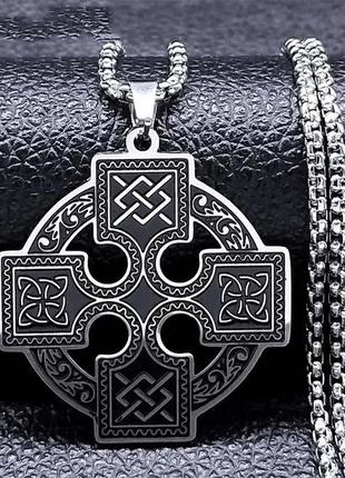 Крутой кулон кельтский крест мистика готика рок сталь не темнеет унисекс для мужчин