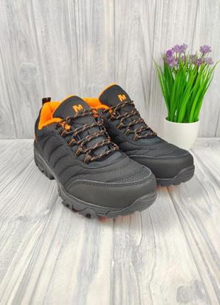 Мужские кроссовки merrell vibram thermo black orange2 фото