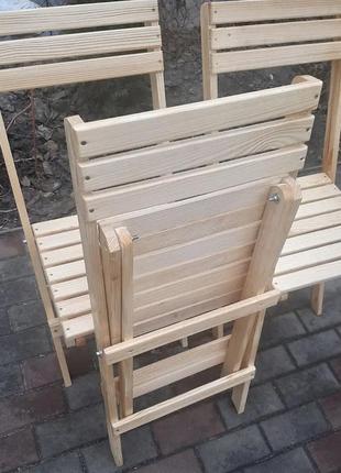 Стул раскладной со спинкой деревянный, ручная работа