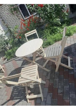 Стул раскладной со спинкой деревянный, ручная работа