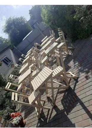 Стул раскладной со спинкой деревянный, ручная работа