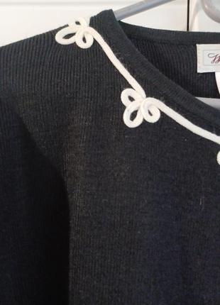 Вязаный кофта свитер короткий рукав с вышивкой3 фото