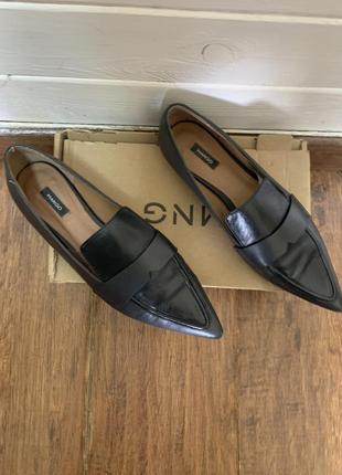 Кожаные туфли лоферы mango оригинал