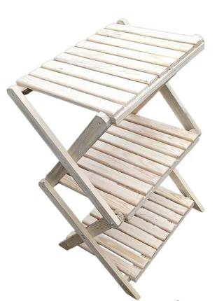 Етажерка стелаж полиця розкладна дерев'яна на 3 яруси, ручна робота