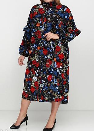 Шикарне плаття h&m у квіти, з воланами.