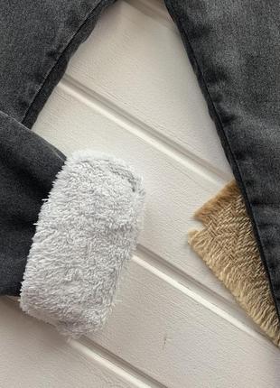 Джинсы джоггеры зимние серые для мальчика, джинсы теплые на резинке,2 фото