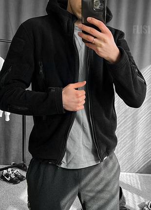 Худи на флисе черное